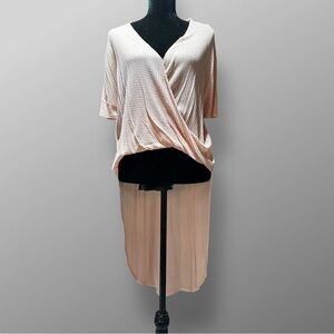 Red Lolly Peach Waffle Knit High Low Top NWOT Lightweight Boutique Blouse S M L